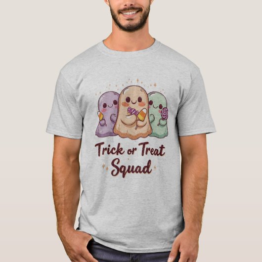 Trick or Treat Squad – Cute Kawaii Ghost Halloween Tシャツ (正面)