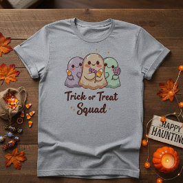 Trick or Treat Squad – Cute Kawaii Ghost Halloween Tシャツ