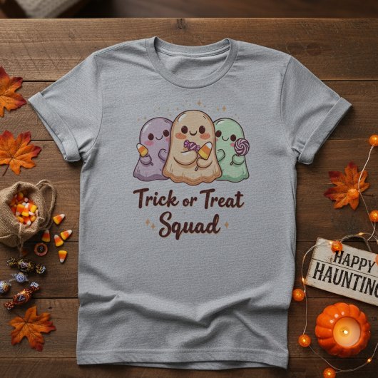 Trick or Treat Squad – Cute Kawaii Ghost Halloween Tシャツ
