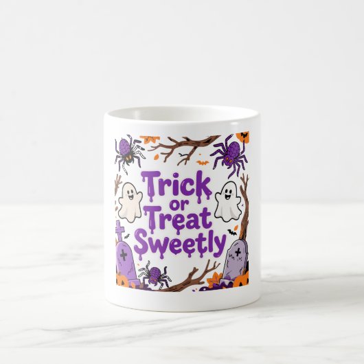 Trick or Treat Sweetly コーヒーマグカップ (中央)