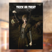 Trick or Treat. Thin female carrying lamp ウィンドウサイン (シート2)