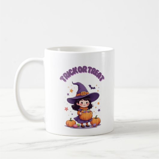 Trick or Treat Witch Mug - Jack O’Lantern Candy 11 コーヒーマグカップ (左)