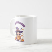 Trick or Treat Witch Mug - Jack O’Lantern purple コーヒーマグカップ (正面左)