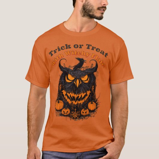 Trick or Treat with Witchy Flair Tシャツ (正面)