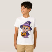 Trick-or-Treater Kids T-Shirt | Kawaii Halloween Tシャツ (正面フル)