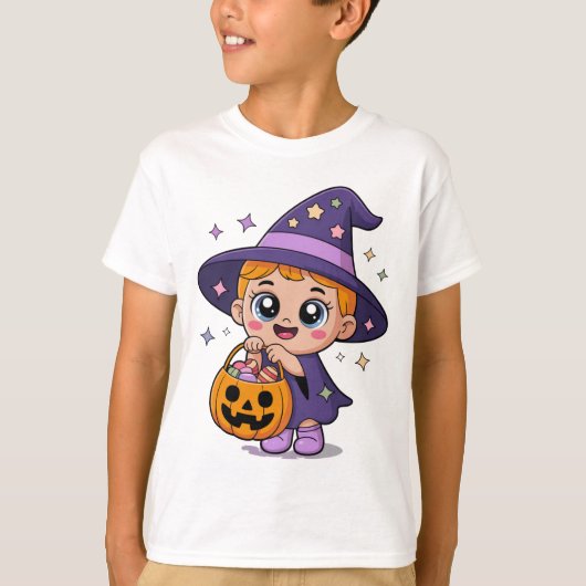 Trick-or-Treater Kids T-Shirt | Kawaii Halloween Tシャツ (正面)