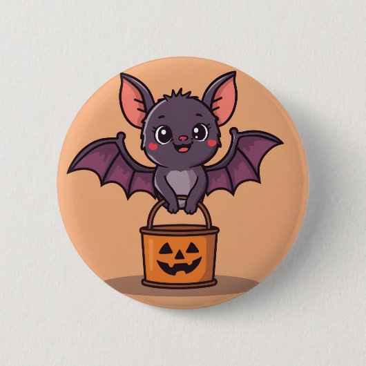 Trick or Treating Bat 缶バッジ (正面)