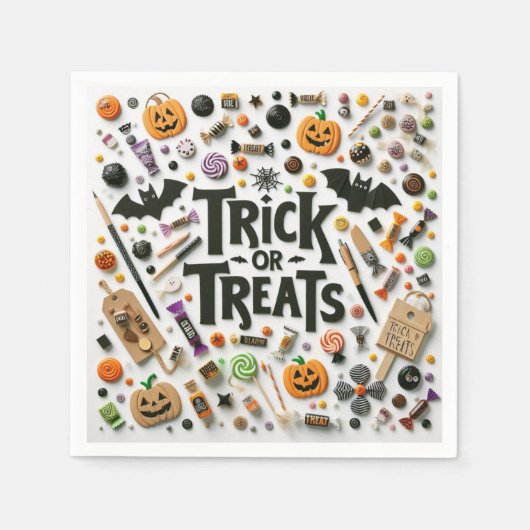 Trick or Treats スタンダードカクテルナプキン (正面)