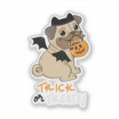 Trick or Treats Pug Costume シール (正面)