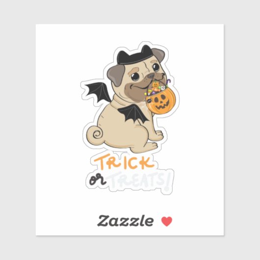Trick or Treats Pug Costume シール (シート)