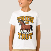 Trick or Trot Horse Design for Equestrian Fans Tシャツ (正面)