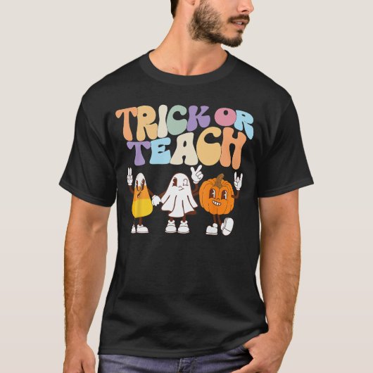 Trick oreach Cute Halloweeneacher boy Tシャツ (正面)