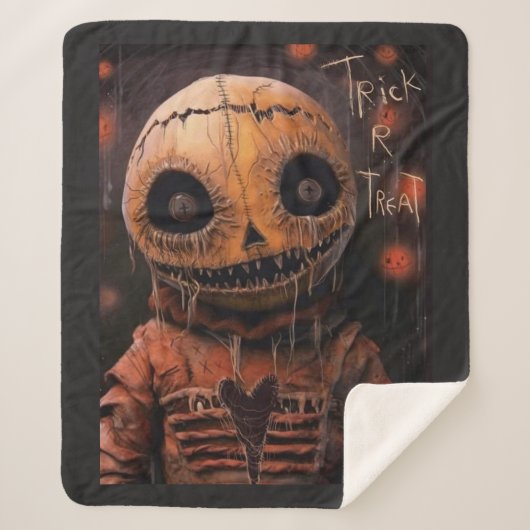 Trick r Treat Skeleton – Spooky Halloween Skeleton シェルパブランケット (正面)