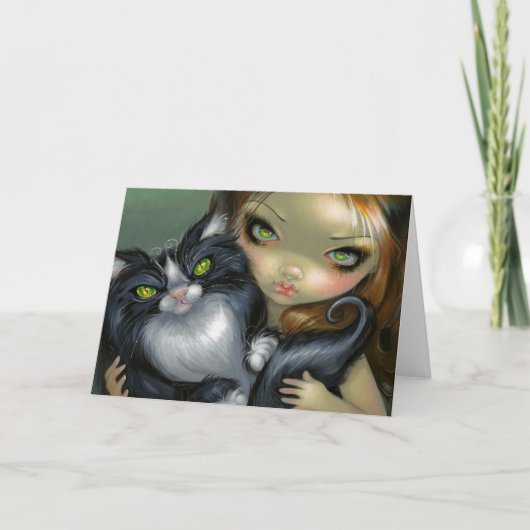 "Tricksyタキシード猫"の挨拶状 カード (正面)