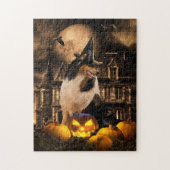 Tricolor Collie Sorcerer & Pumpkins, Halloween - ジグソーパズル (縦)