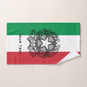 Tricolore CrestイタリアンとYour Text ハンドタオル (ハンドタオル)