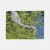 Tricolored Heron Wading In The Marsh フリースブランケット (正面(横))