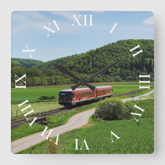 Triebwagen bei Ederbringhausen スクエア壁時計 (正面)