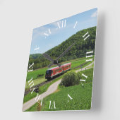 Triebwagen bei Ederbringhausen スクエア壁時計 (傾斜)