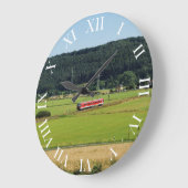 Triebwagen bei Sarnau ラージ壁時計 (傾斜)