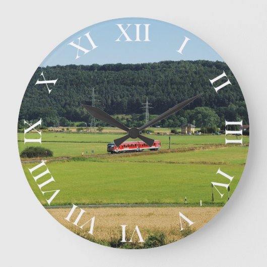 Triebwagen bei Sarnau ラージ壁時計 (正面)