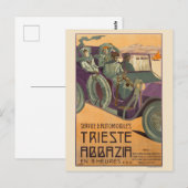 Trieste Abbazia Italy Vintage Poster 1911 ポストカード (正面/裏面)