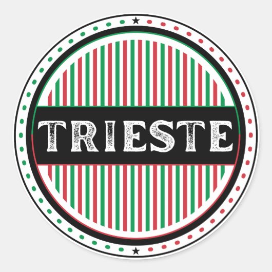 Trieste City Pride Emblem – Italian Identity ラウンドシール (正面)