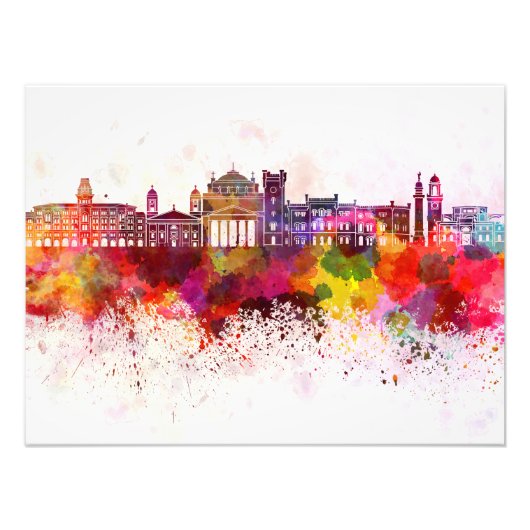Trieste skyline in watercolor background フォトプリント            (正面)