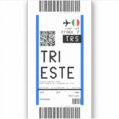 Trieste(TRS)への搭乗券 シール (正面)