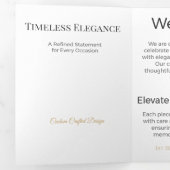 Trifold Card Minimalist Elegant Neutral Design 三つ折りカード (内部最初)