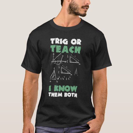 Trigか私教えは両方のHallowen数学を知っている Tシャツ (正面)
