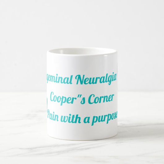 Trigeminal神経痛のリボンのマグ コーヒーマグカップ (中央)