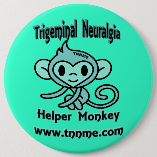 Trigeminal神経痛の助手猿Pin. 缶バッジ (正面)