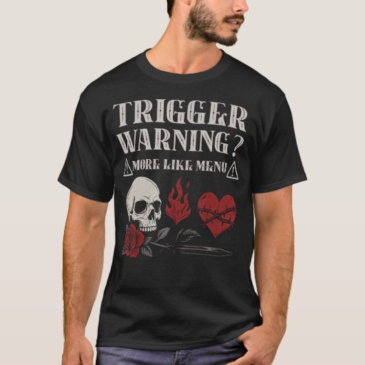 Trigger Warning Dark Romance Reader Spicy Bookish  Tシャツ (正面)