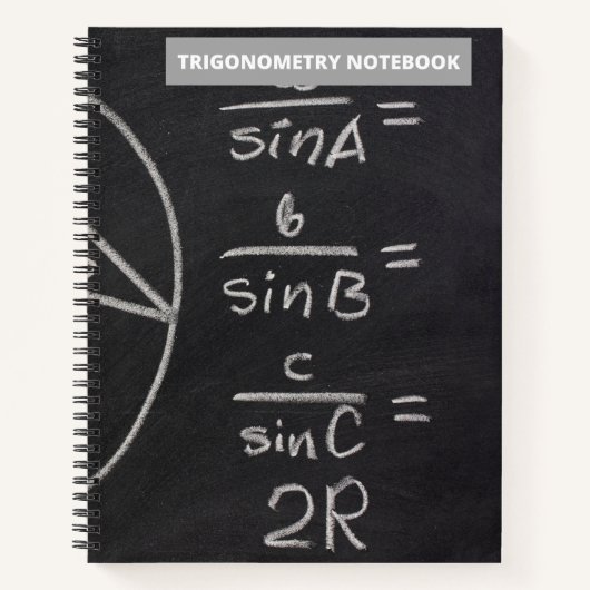 TRIGONOMETRY CHALKBOARDノート（黒）ノートブック ノートブック (正面)