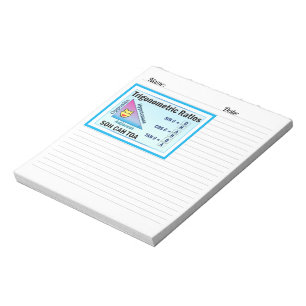 Trigonometry SOH CAH TOAブルーメモ帳 ノートパッド