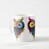 Triippy Party Edm Owl Music Lover コーヒーマグカップ (正面左)