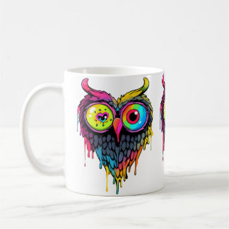 Triippy Party Edm Owl Music Lover コーヒーマグカップ