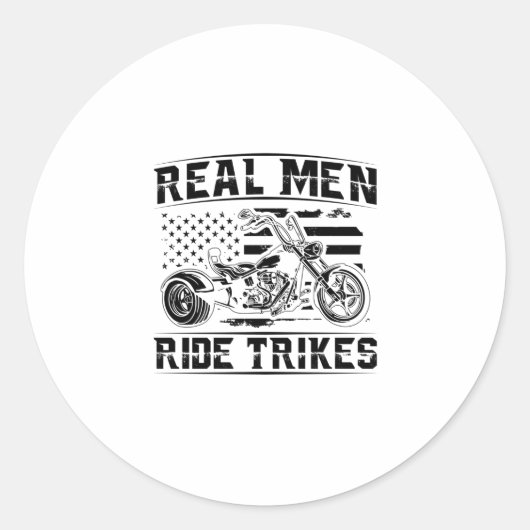 Trike Men | Trikes Triker Motorcycle Gift Idea ラウンドシール (正面)