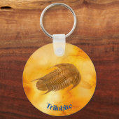 Trilobite Metal Circle Keychain, 2" キーホルダー (正面)