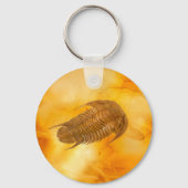 Trilobite Metal Circle Keychain, 2" キーホルダー (裏面)