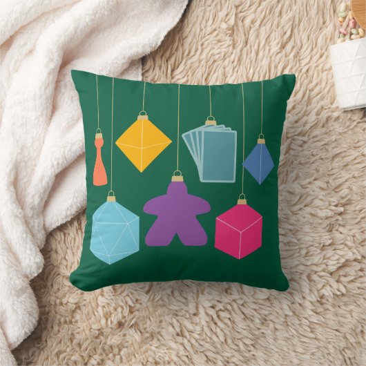 Trim the Tree with Board Games Square Throw Pillow クッション (ブランケット)