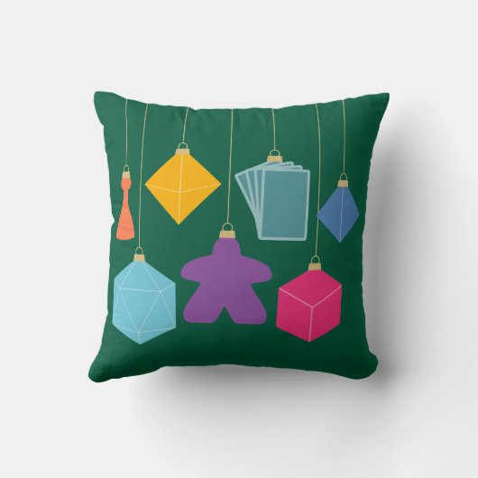 Trim the Tree with Board Games Square Throw Pillow クッション (裏面)