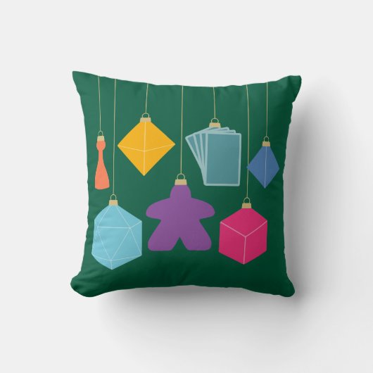 Trim the Tree with Board Games Square Throw Pillow クッション (正面)