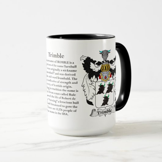 Trimble家族の紋章付き外衣 マグカップ (正面右)