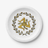 Trinacriaのシシリアのオリーブ色のリースあなたの背景 ペーパープレート (正面)