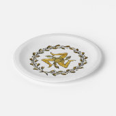 Trinacriaのシシリアのオリーブ色のリースあなたの背景 ペーパープレート (アングル)