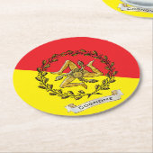 Trinacriaのシシリアのオリーブ色のリースは個人化なります ラウンドペーパーコースター (アングル)