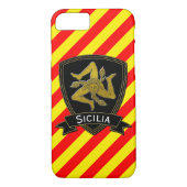 Trinacriaのシシリアの黒及び金ゴールドの赤い黄色 Case-Mate iPhoneケース (裏面)