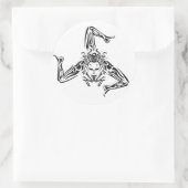 Trinacria noir sur fond blanc ラウンドシール (バッグ)